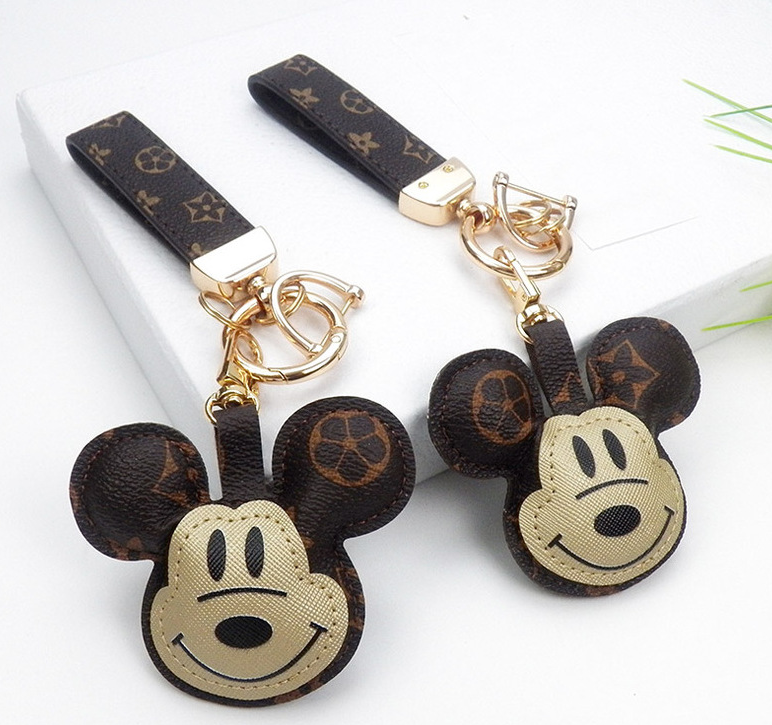 Cute Mickey Mouse car keychain charm luggage gift key ring pendant