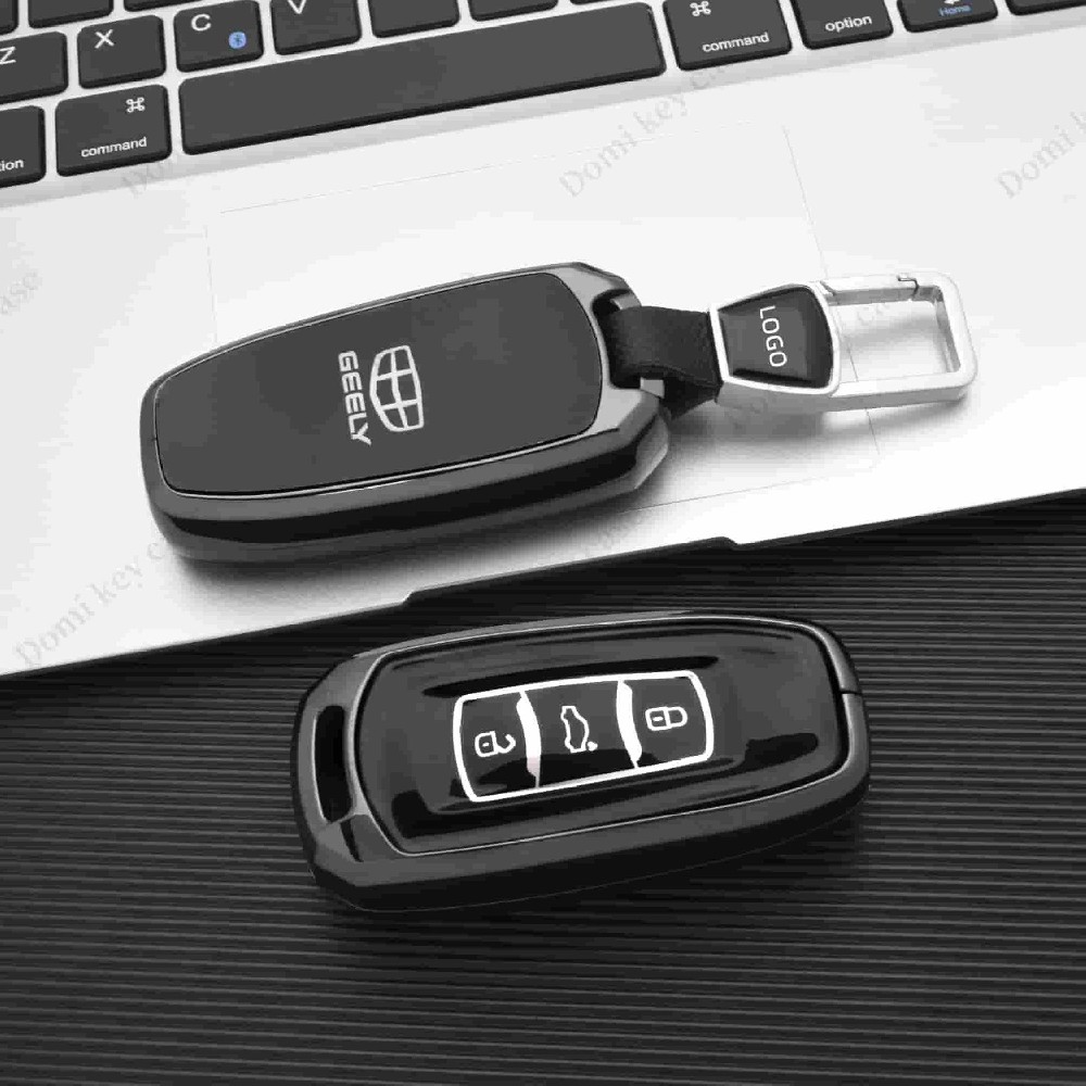 DM Metal TPU Car Key Case Cover with Keychain for Geely Emgrand GL GS Vision SUV Bo Yue Bo Rui Remot