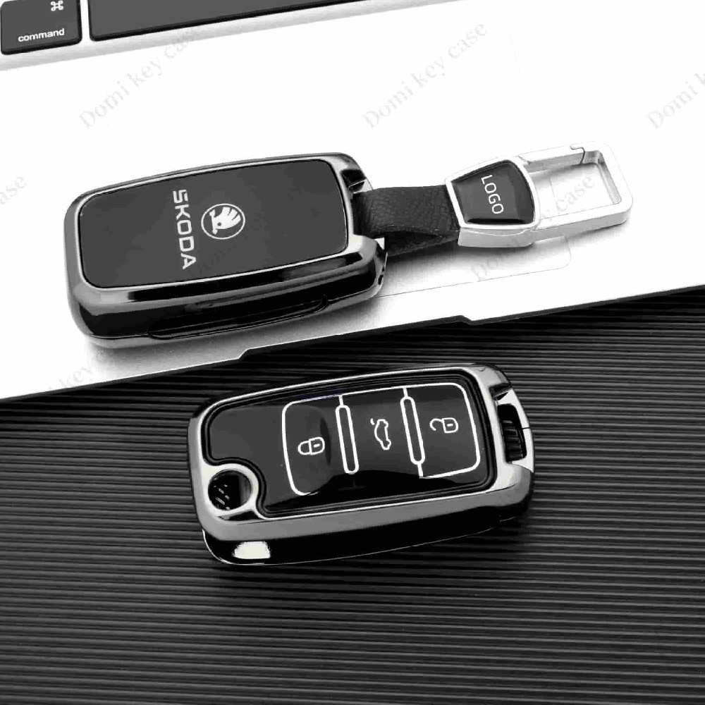 DM Hot Sale for Volkswagen Sagitar Car Key Cover From 2019 to 2023 Metallic Leather Automobile Key F