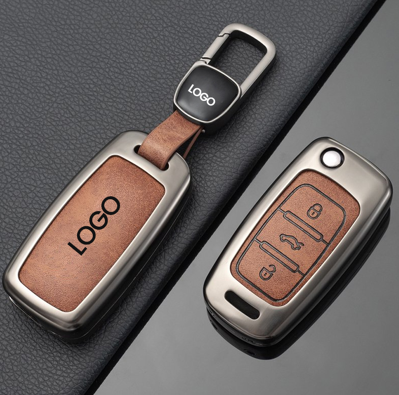 VW polo Tiguan lavida Touran durable luxury zinc alloy metal PU leather car remote key fob cover cas