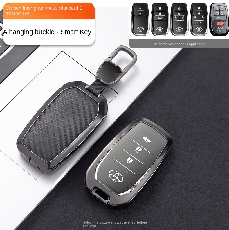 Carbon fiber metal toyota corolla key fob cover case protector
