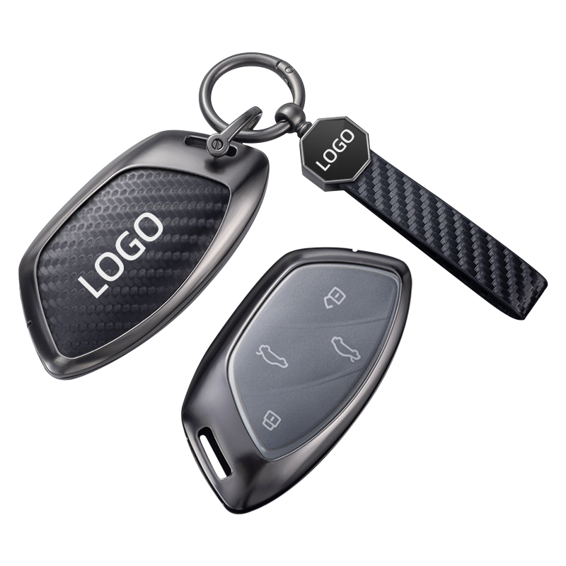 Roewe MG one Hector zinc alloy leather car smart key case cover fob shell protector