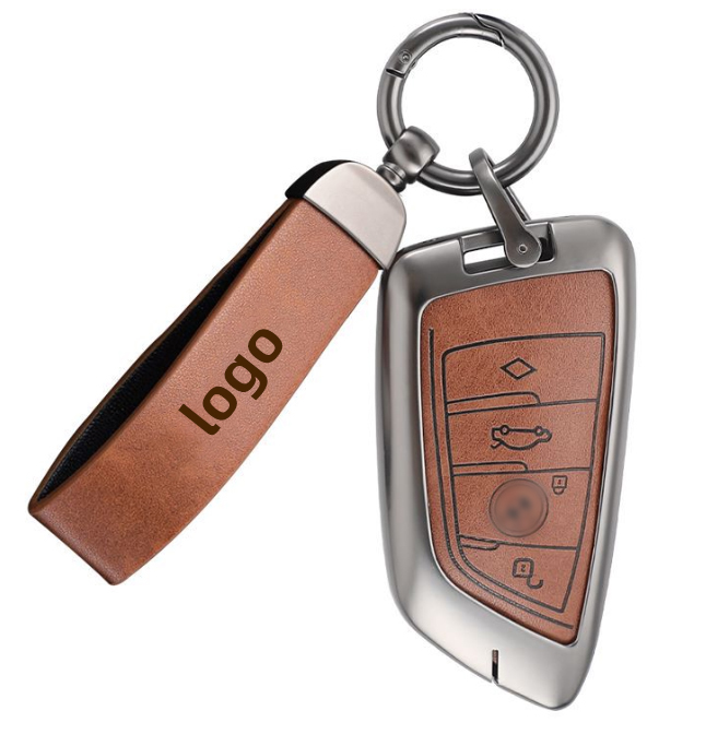 Made in China high quality durable car key insurance cover fob case metal leather for BMW X3X1X5X6 N