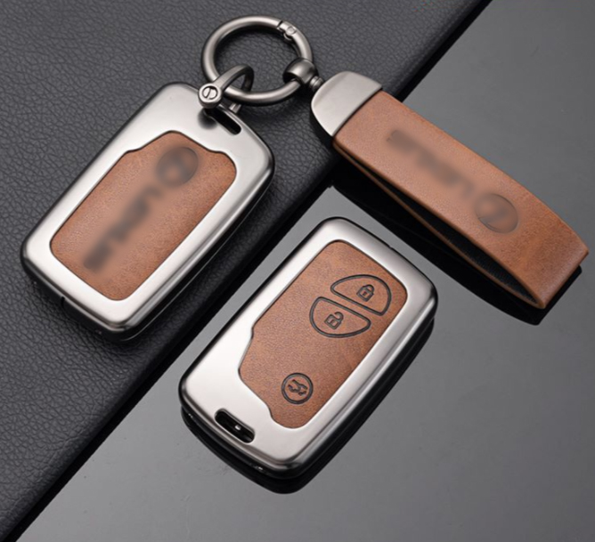 LEXUS RX luxury fashion metal leather car starter remote key fob cover case 3 4 button