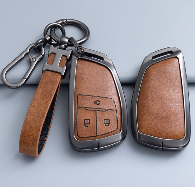 Buick 3 4 5 6 button aluminum alloy PU leather car remote key fob cover case shell