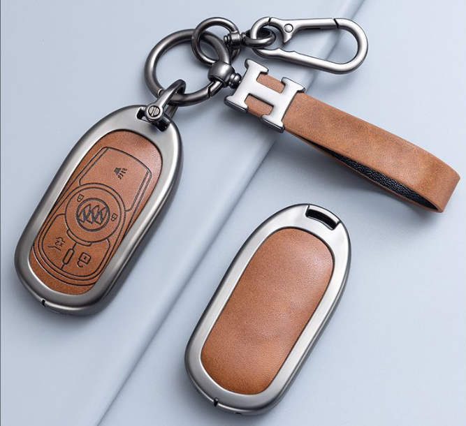 Buick GL8 Encore aluminum alloy PU leather vehicle car remote key fob cover case