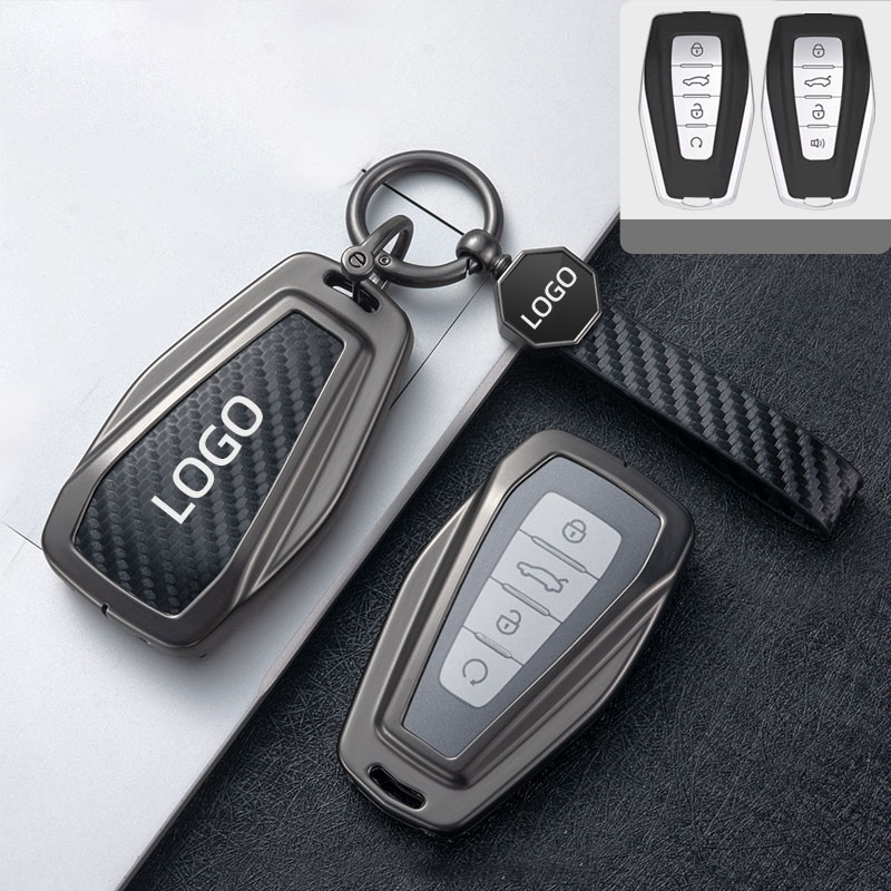 DM Zinc Alloy Car Key Case Cover Shell Holder Fob For Xpeng Xiaopeng P5 P7 G9 G3i Smart 4Buttons Pro