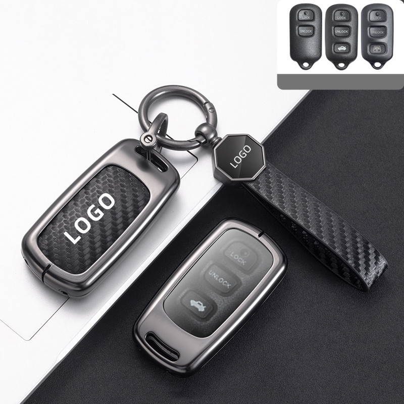 DM Hot sale 2019 for toyota c-hr key fob cover pouch 3 bottoms silver plated zinc alloy metal carbon