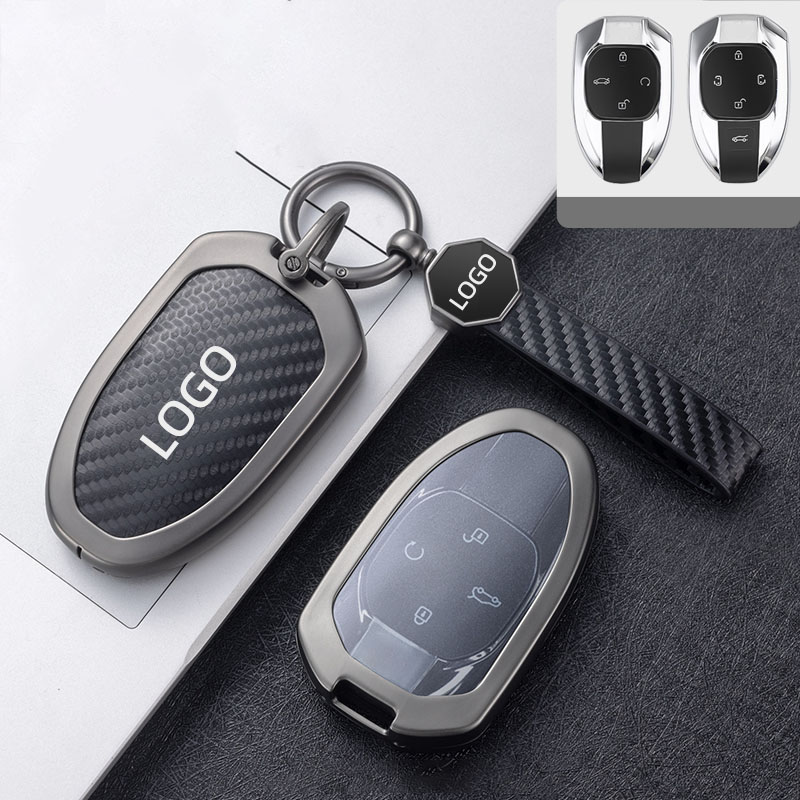 DM For Trumpchi gac gs8 zinc alloy leather metal metallic car key cover case shell fob