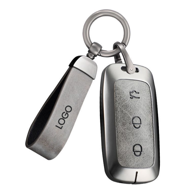 Leather Men & Women Zinc Alloy Metal Car Key Cover Holder Shell case Keychain Key for Geely gala