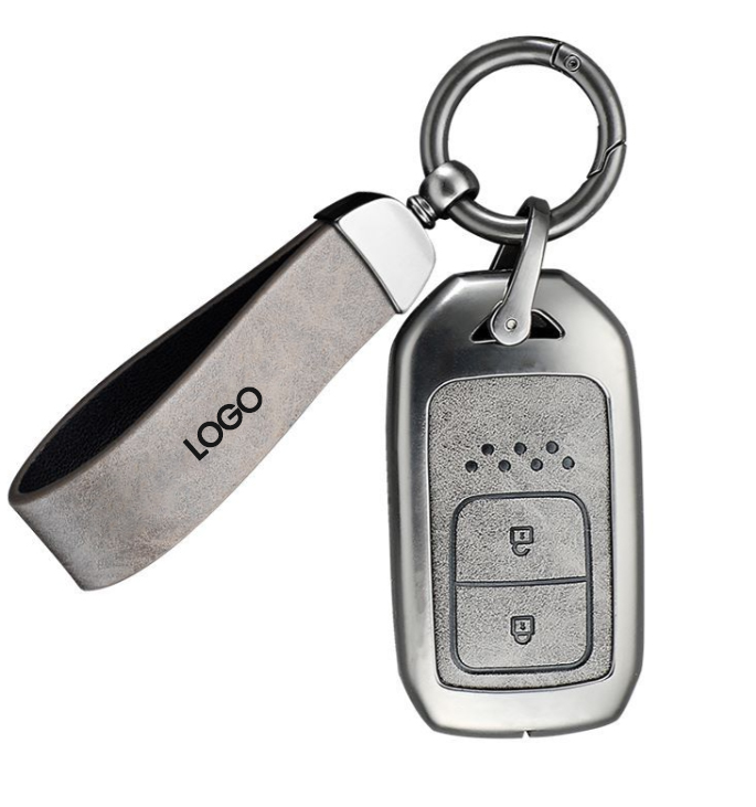Luxury zinc alloy leather honda car key fob case cover replacement