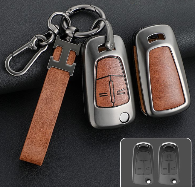 Opel corsa astra aluminum zinc alloy metal car remote key fob cover case protector