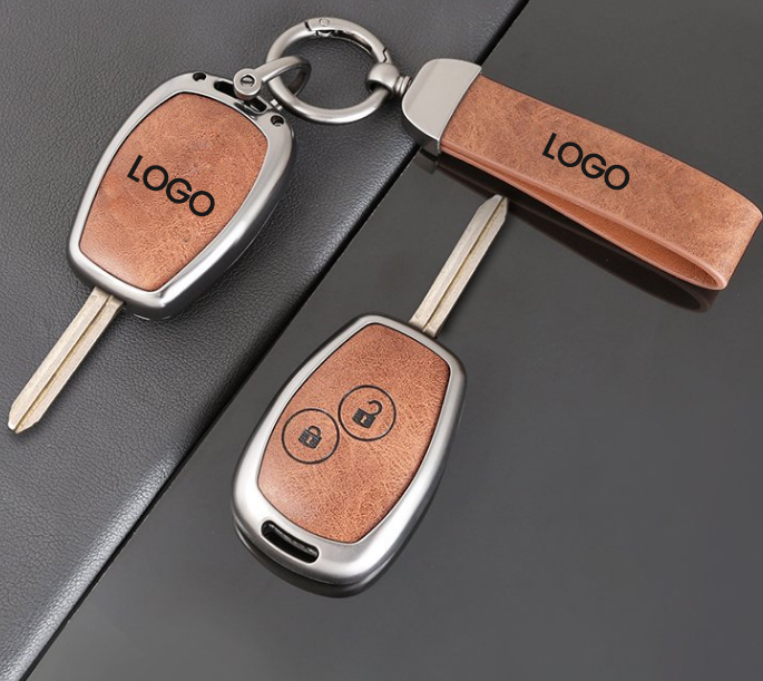2 3 Buttons Leather Metal Zinc Alloy for renault megane Logan Car Key Cover case Fob