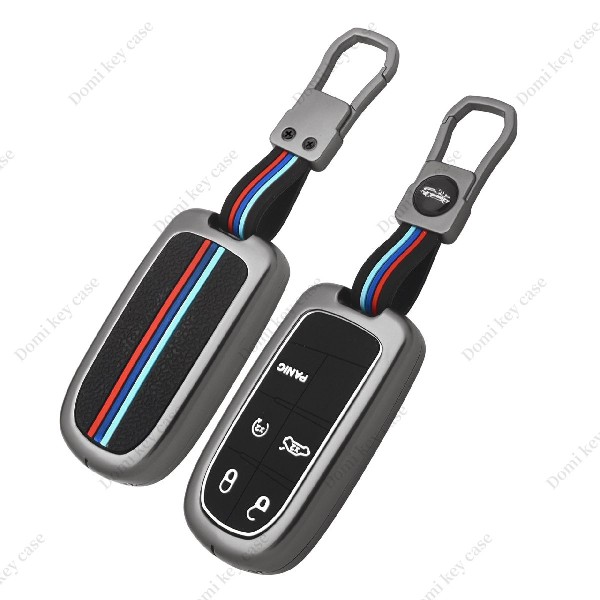 Jeep Cherokee Dodge zinc alloy aluminium silicone car remote key fob cover case