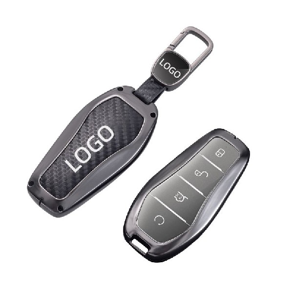 Wholesale luxury carbon fiber metal zinc alloy for BYD car key case cover shell fob