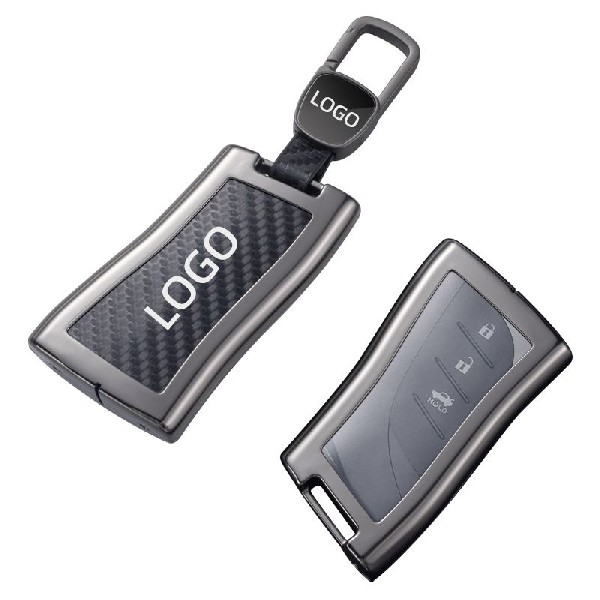 Lexus RX IS ES 300 carbon fiber metal zinc alloy leather car remote key fob cover case protector she