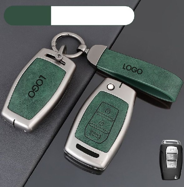 Leather zinc alloy metal for ssangyong car smart key case cover protector